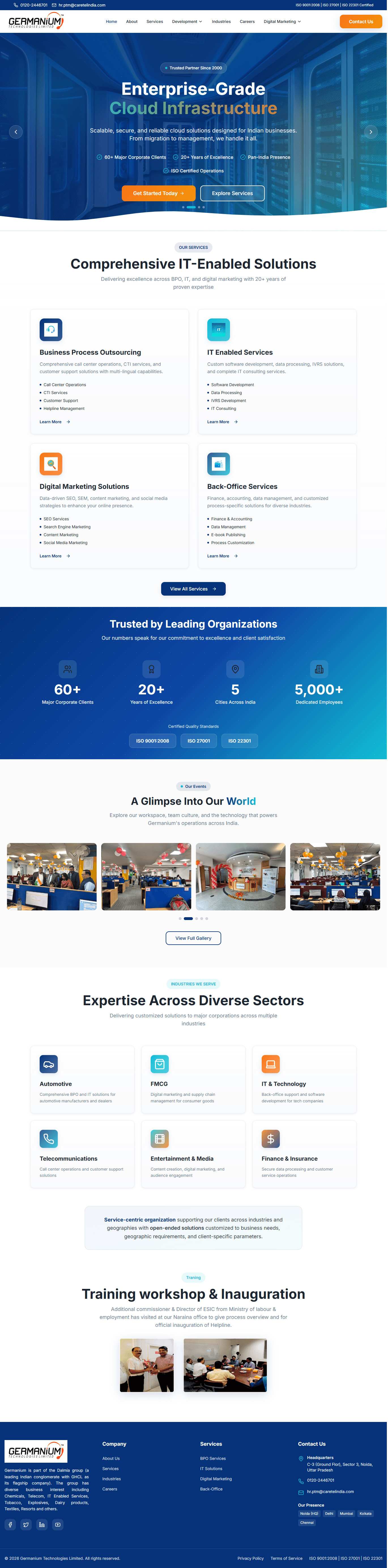 Aria Telecom Solutions Website